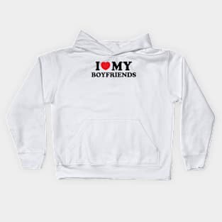 Y2K Funny Slogan I Love My Boyfriends Kids Hoodie